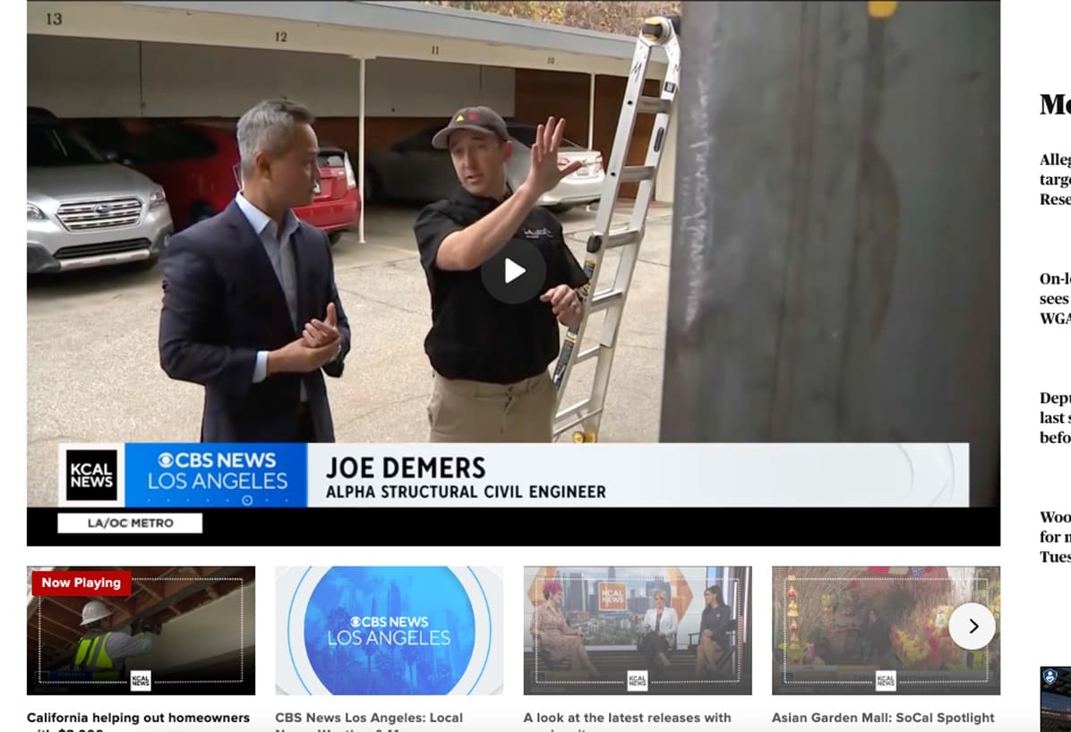 Alpha Structural, Inc Featured in CBS News