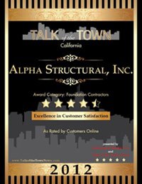 Foundation Contractor Alpha Structural's Talk of the Town award 2012